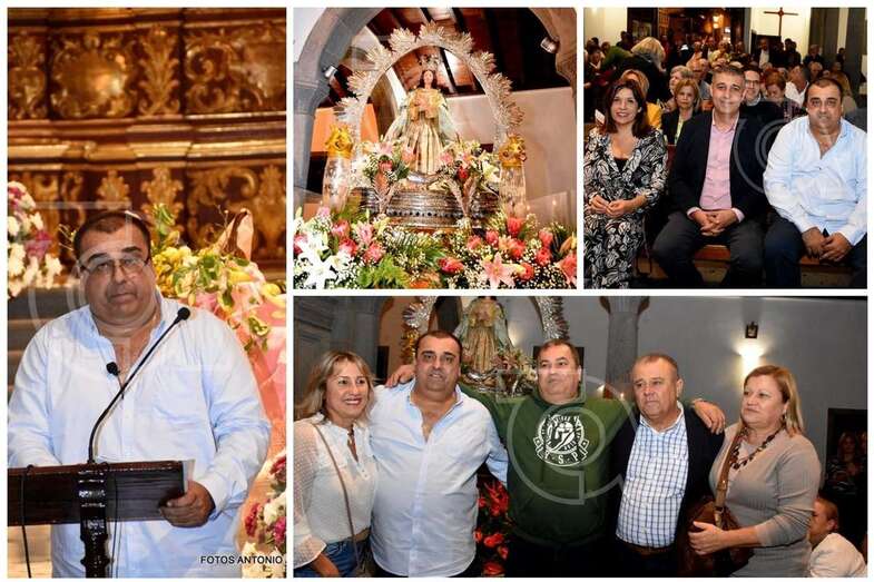 Momentos de la lectura del pregón, esta noche en la iglesia del casco antiguo de Jinámar (Foto TA)